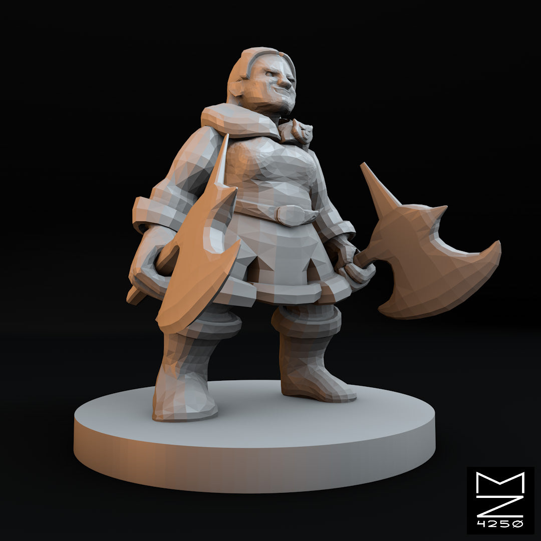 Female Dwarf Barbarian Tabletop Miniature Questbourne 6676