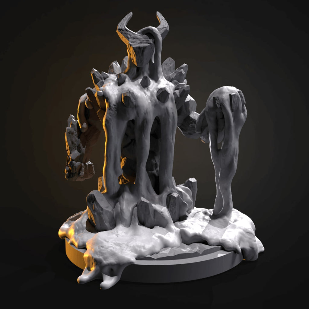 Lava Golem Tabletop Miniature - 3D Model - Black Background