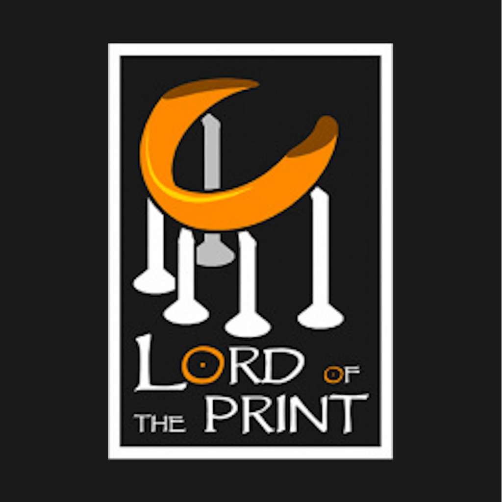 QuestBourne's Lord of the Print Logo Black Background
