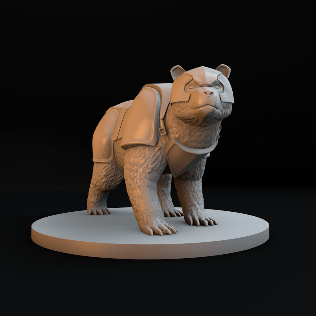 Armored Brown Bear Tabletop Miniature - Image 1