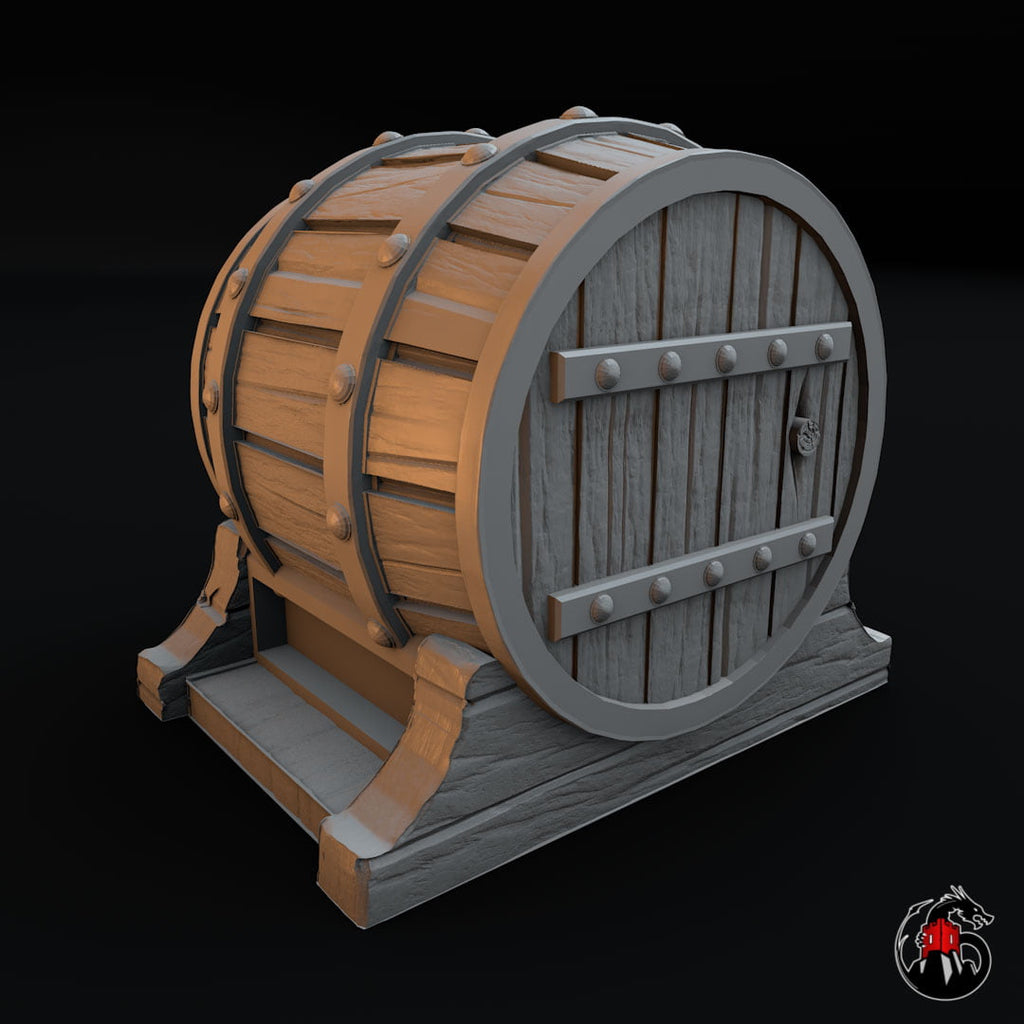 Crates N' Barrels Tabletop Miniature Bundle - Barrel 3D Model