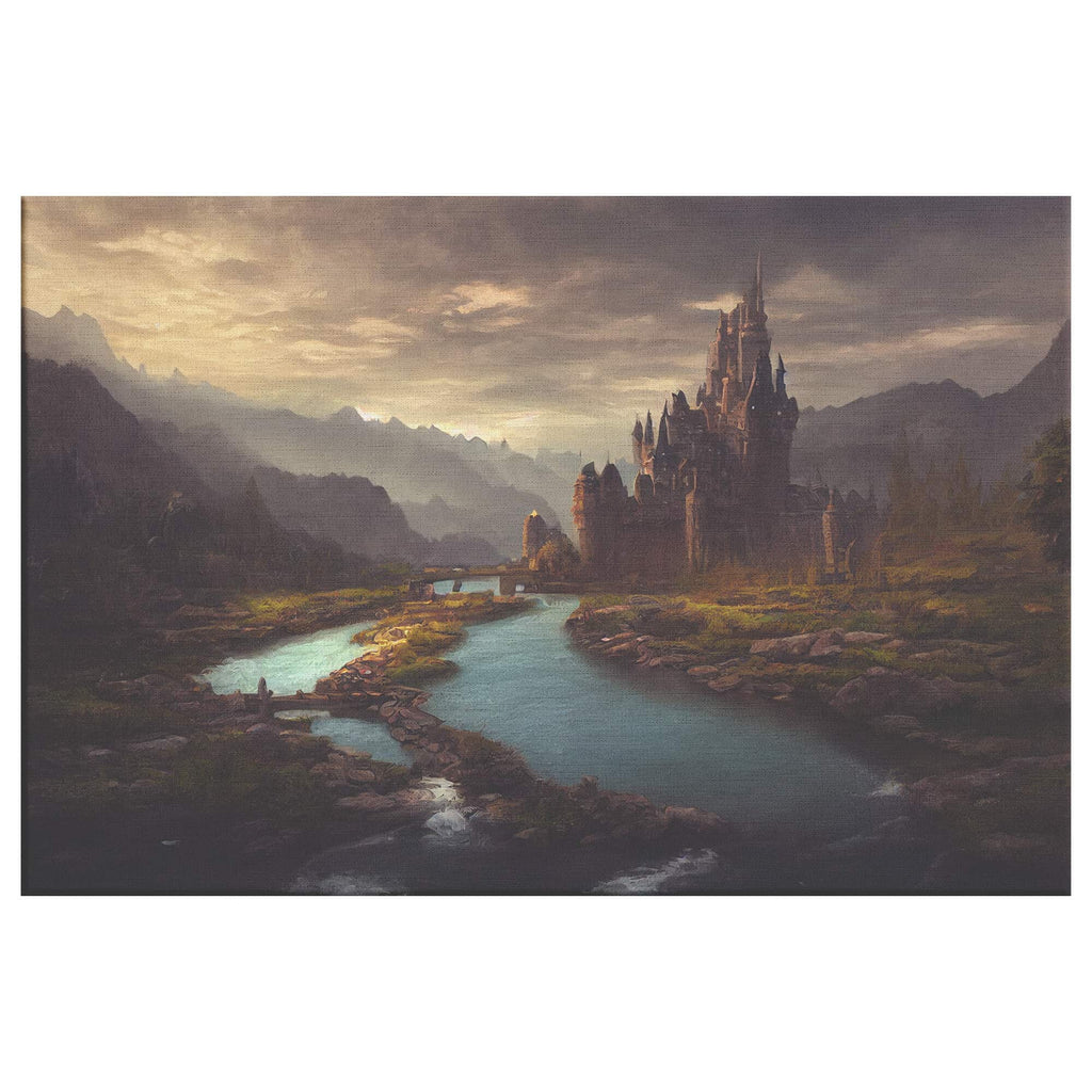 Castle In The Valley - Framed Canvas Pri H Rectangle Main Mockup
