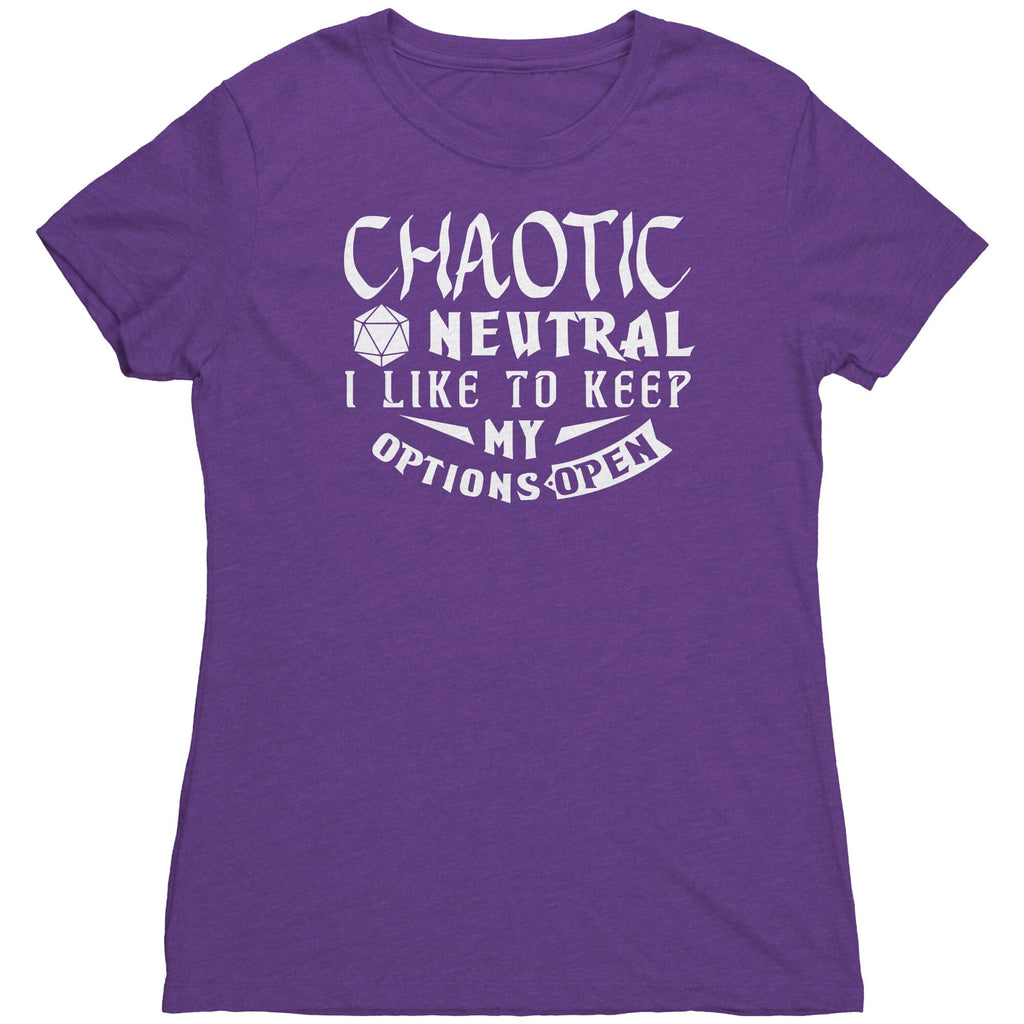 Chaotic Neutral Womens Shirt Purple Rush Mockup