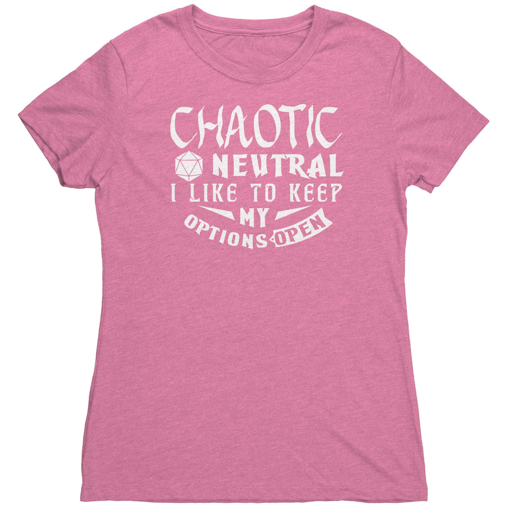 Chaotic Neutral Womens Shirt Vintage Pink Mockup