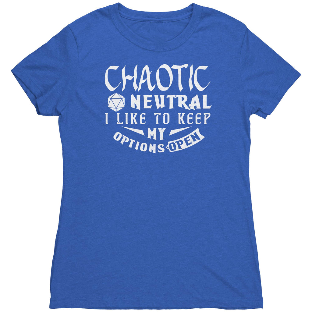 Chaotic Neutral Womens Shirt Vintage Royal Mockup