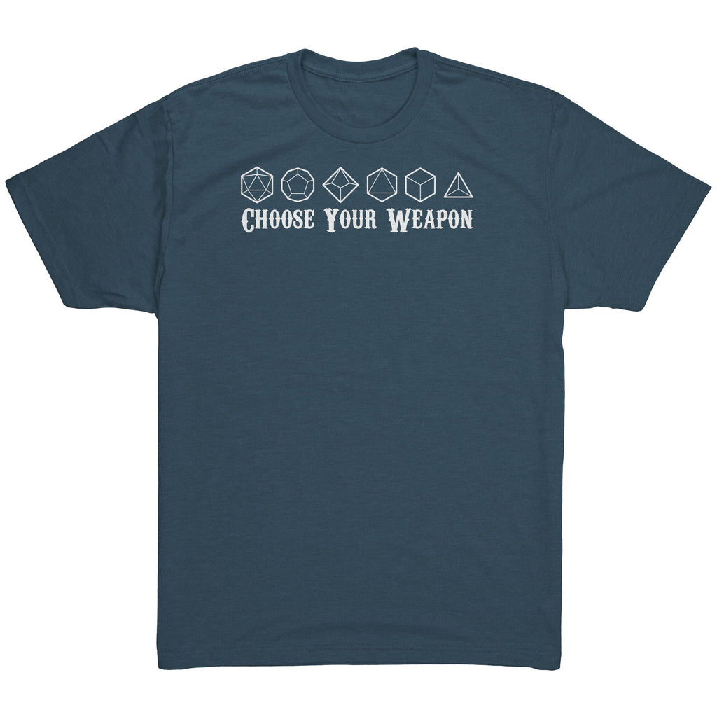 Choose Your Weapon Mens Shirt Indigo Mockup