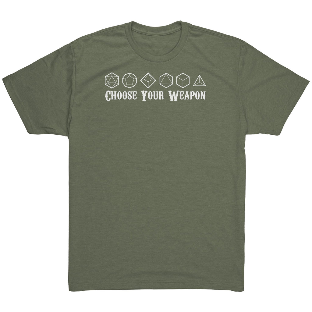 Choose Your Weapon Mens Shirt Military Green Mockup