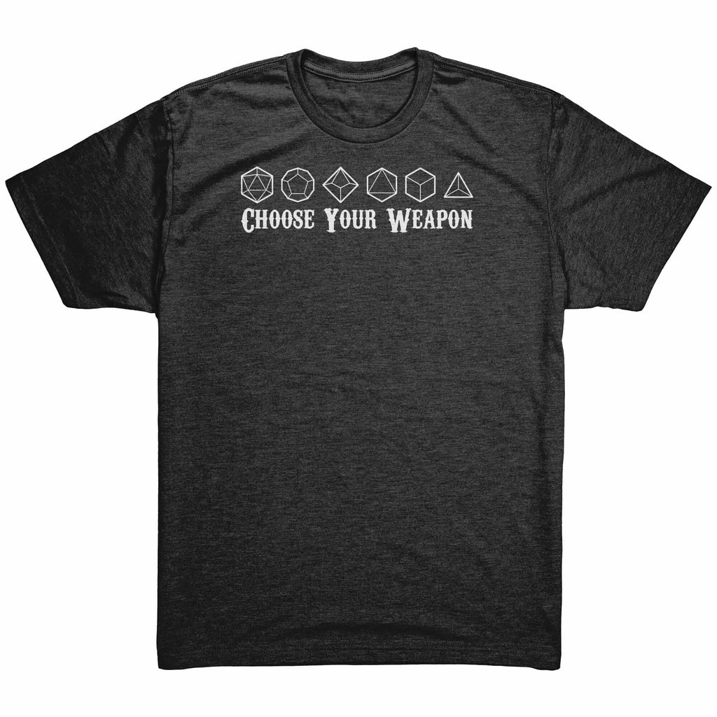 Choose Your Weapon Mens Shirt Vintage Black Mockup