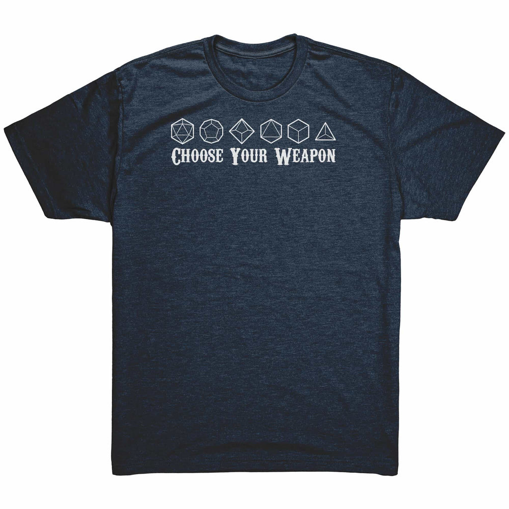 Choose Your Weapon Mens Shirt Vintage Navy Mockup