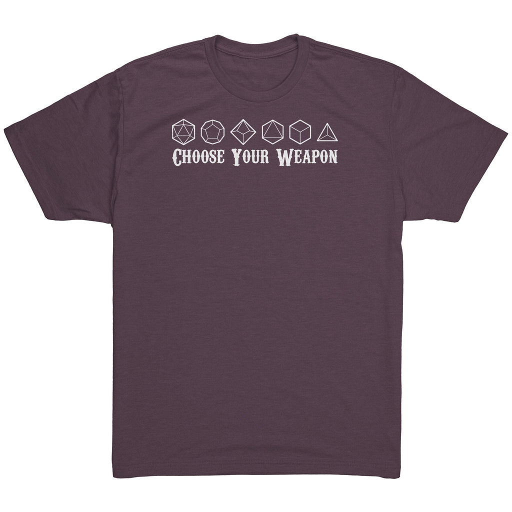 Choose Your Weapon Mens Shirt Vintage Purple Mockup