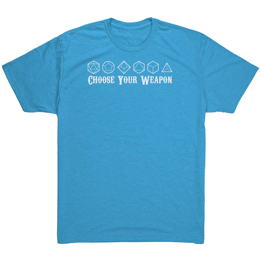 Choose Your Weapon Mens Shirt Vintage Turquoise Mockup