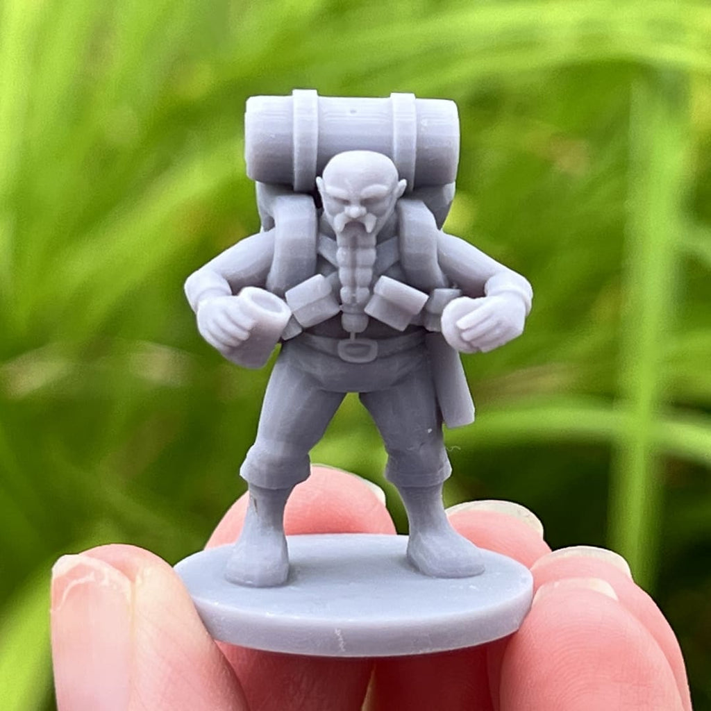 Male Dwarf Wizard Gathering Components Tabletop Miniature - 3D Printed Photo 1