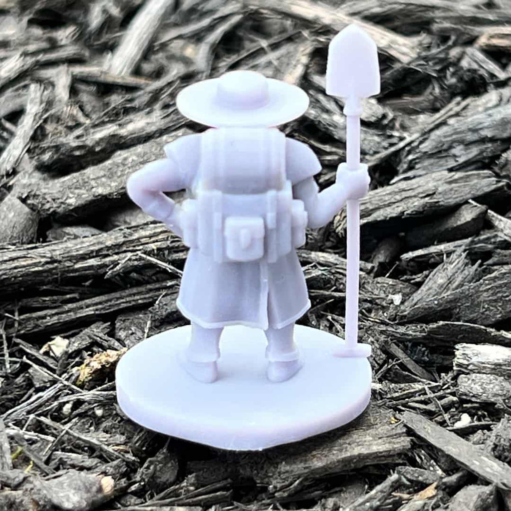 Male Dwarf Grave Cleric Tabletop Miniature - 3D Printed Photo - Back
