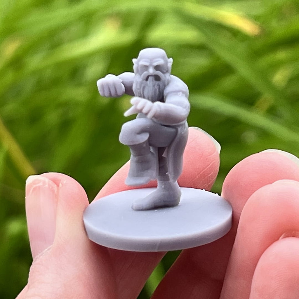Male Dwarf Monk 1 Tabletop Miniature - 3D Printed Photo - Front