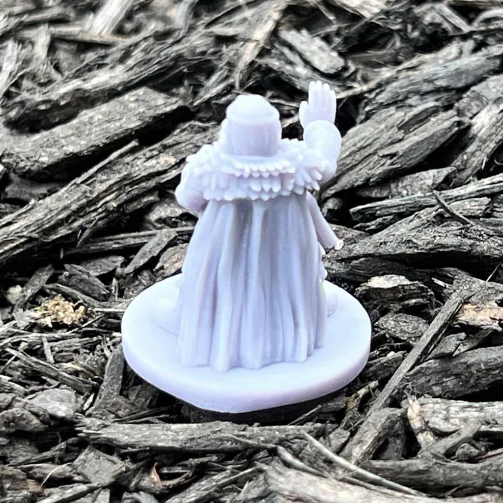 Male Dwarf Wizard 2 Tabletop Miniature - 3D Printed Photo - Back