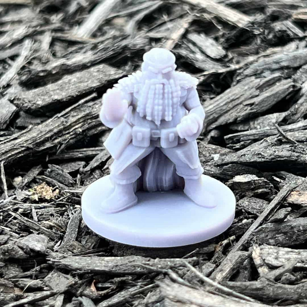 Male Dwarf Wizard 2 Tabletop Miniature - 3D Printed Photo - Front
