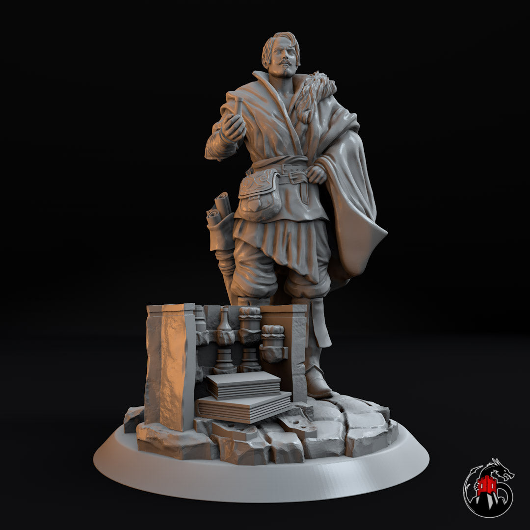 Male Elf Merchant Tabletop Miniature – QuestBourne