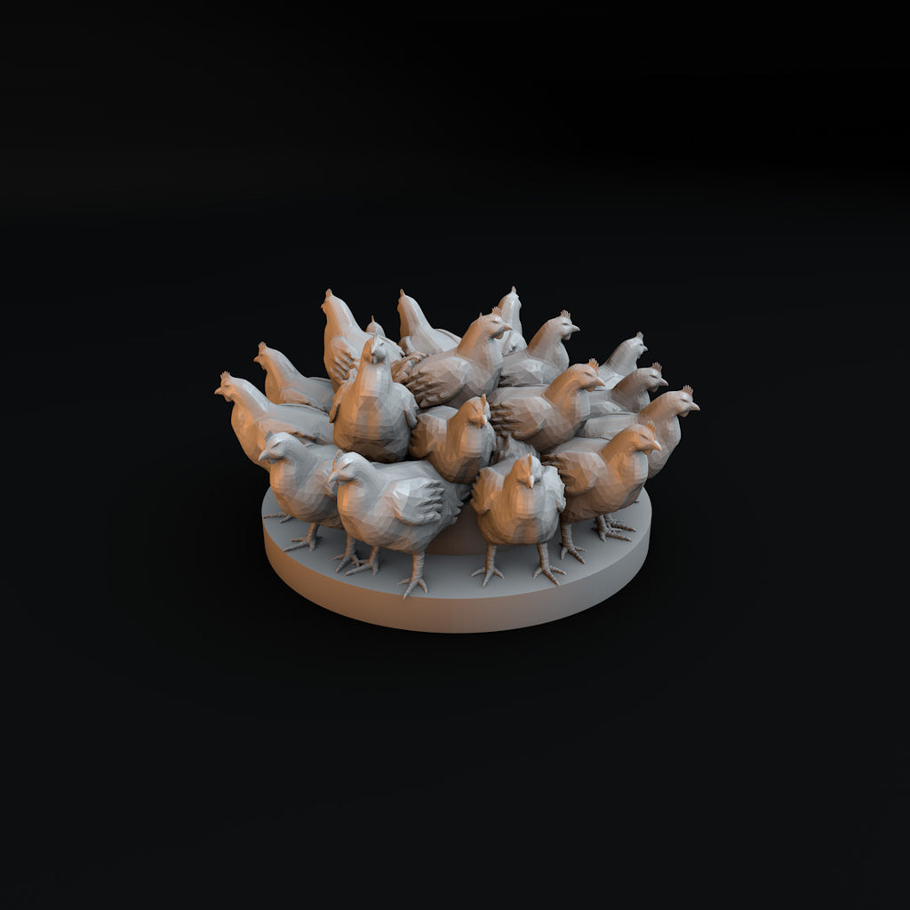 Swarm Of Chickens Tabletop Miniature